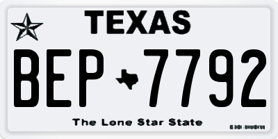TX license plate BEP7792