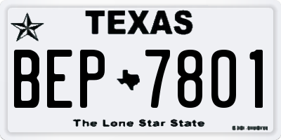 TX license plate BEP7801