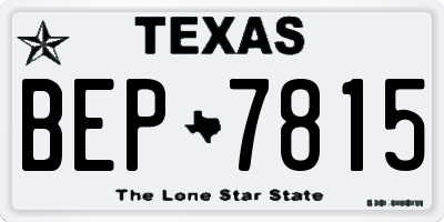 TX license plate BEP7815