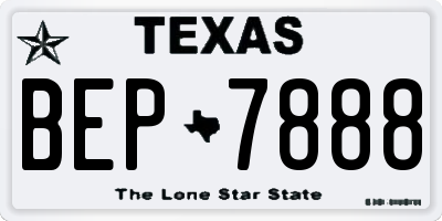 TX license plate BEP7888