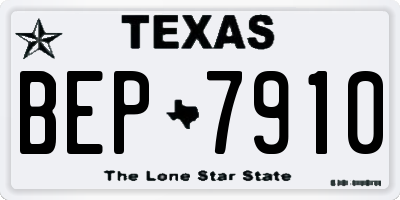 TX license plate BEP7910