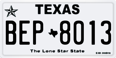 TX license plate BEP8013