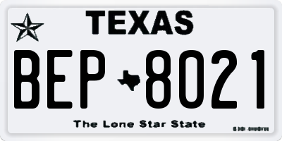 TX license plate BEP8021