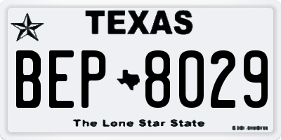 TX license plate BEP8029