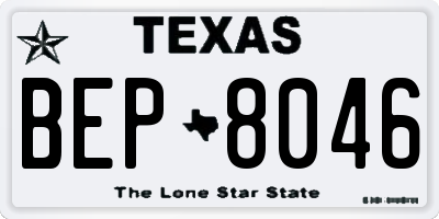 TX license plate BEP8046