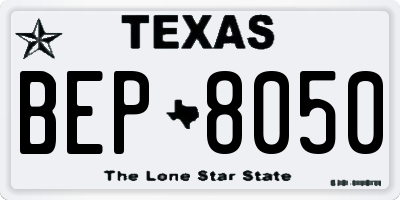 TX license plate BEP8050