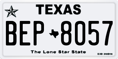 TX license plate BEP8057