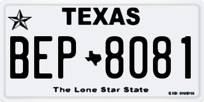 TX license plate BEP8081