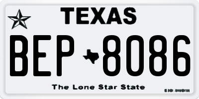 TX license plate BEP8086