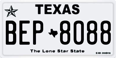 TX license plate BEP8088