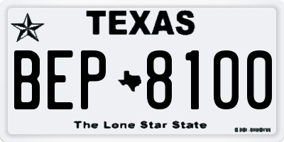 TX license plate BEP8100