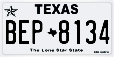 TX license plate BEP8134