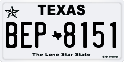 TX license plate BEP8151