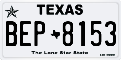 TX license plate BEP8153