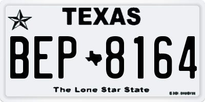 TX license plate BEP8164