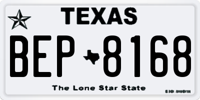TX license plate BEP8168
