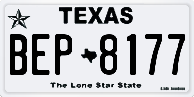 TX license plate BEP8177