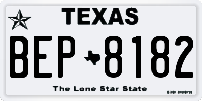 TX license plate BEP8182