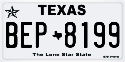 TX license plate BEP8199