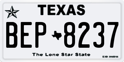 TX license plate BEP8237