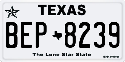 TX license plate BEP8239