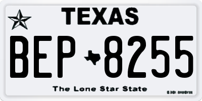 TX license plate BEP8255