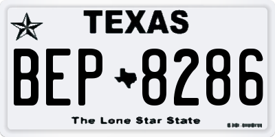 TX license plate BEP8286