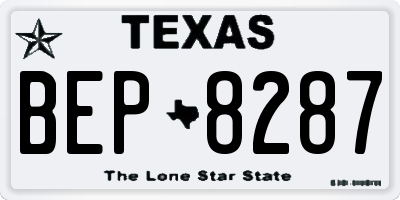 TX license plate BEP8287
