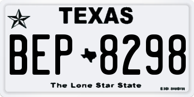 TX license plate BEP8298