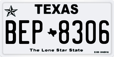 TX license plate BEP8306