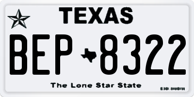 TX license plate BEP8322