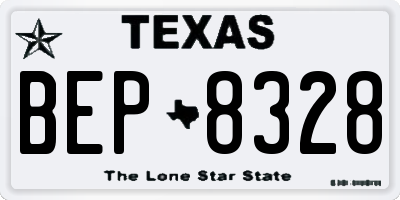 TX license plate BEP8328