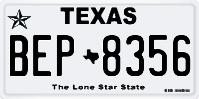 TX license plate BEP8356