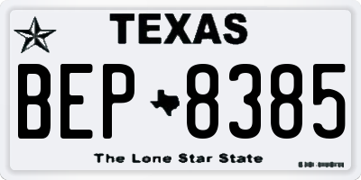 TX license plate BEP8385