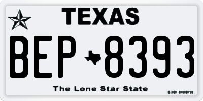 TX license plate BEP8393