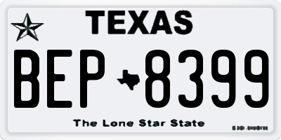 TX license plate BEP8399