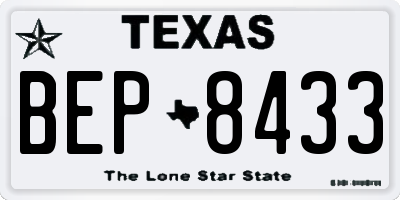 TX license plate BEP8433