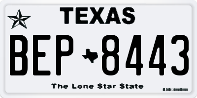 TX license plate BEP8443