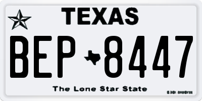 TX license plate BEP8447