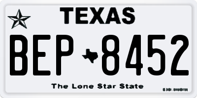 TX license plate BEP8452