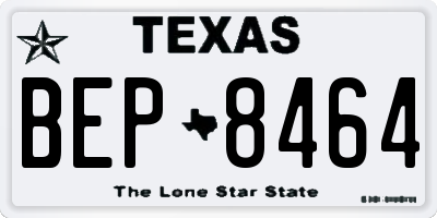 TX license plate BEP8464