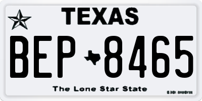 TX license plate BEP8465