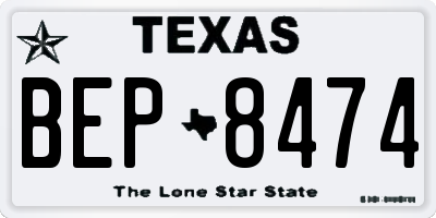 TX license plate BEP8474
