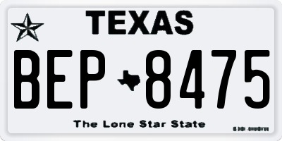 TX license plate BEP8475