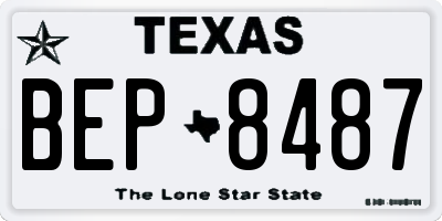 TX license plate BEP8487