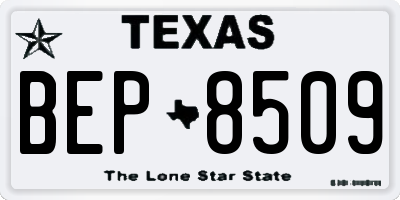 TX license plate BEP8509