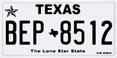 TX license plate BEP8512