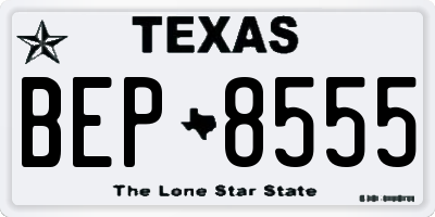 TX license plate BEP8555