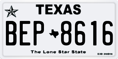 TX license plate BEP8616