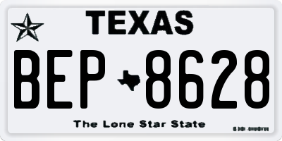 TX license plate BEP8628